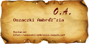 Oszaczki Ambrózia névjegykártya